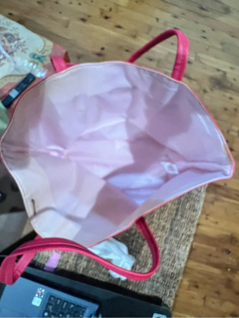Vince Camuto Hot Pink and Silver Two-Tone Tote